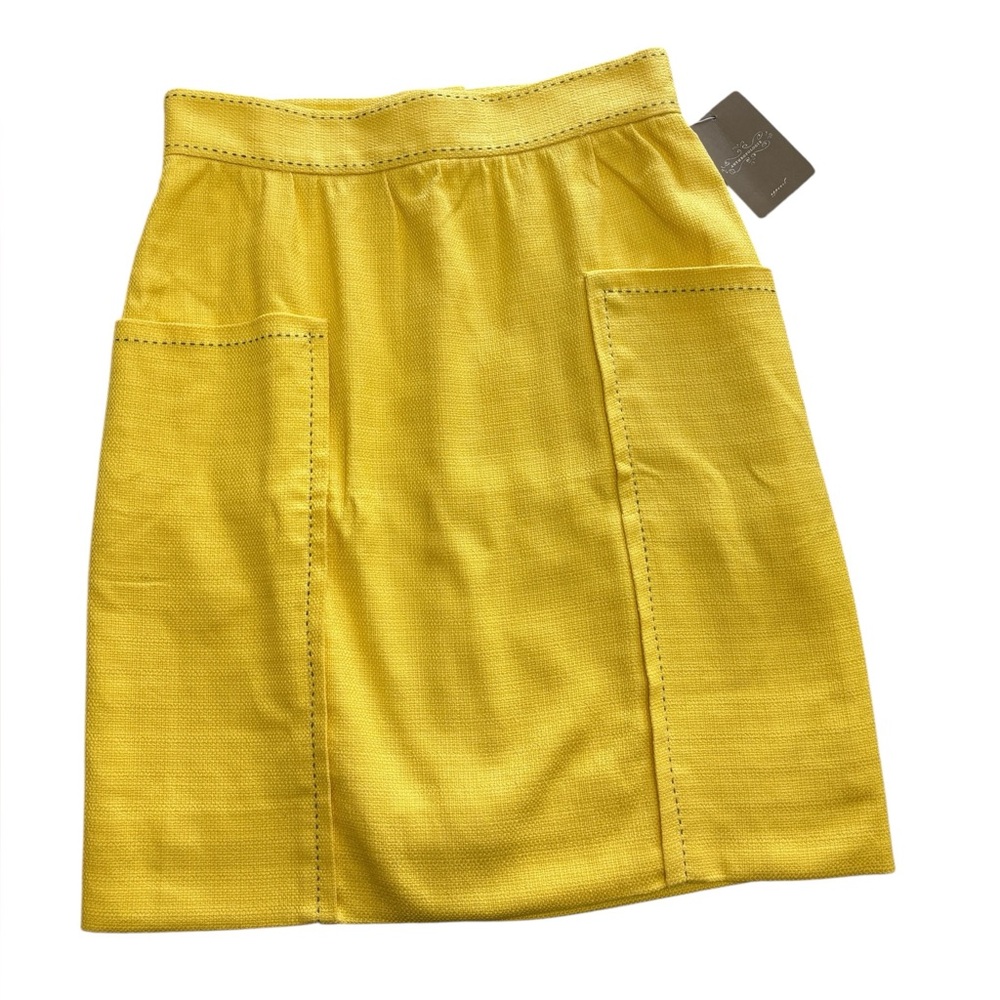 NEW Anthropologie Cartonnier Well Pocket Contrast Stitch Tweed Pencil Skirt Sz 6 - Picture 14 of 14